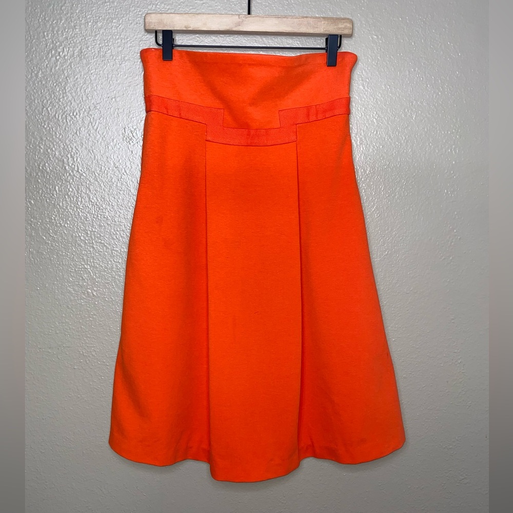 Diane Von Furstenberg Strapless Mini Kacia Dress Red Orange Size 4 Box Pleats